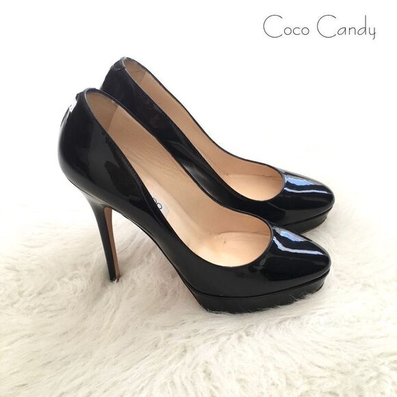 🔃Jimmy Choo Cosmic Black Patent Leather Heels - Picture 5 of 14